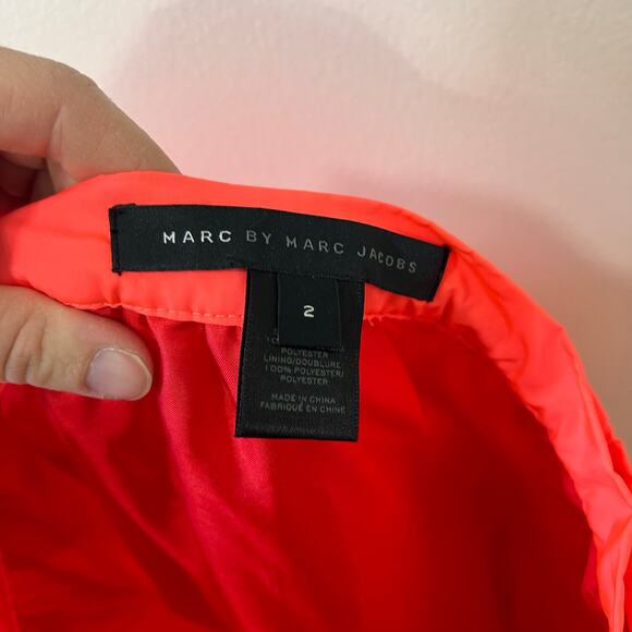 Marc by Marc Jacobs Women Size 2 Ellsworth Draped Taffeta Pencil Lava Pink Skirt - Picture 4 of 7